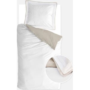 Walra Dekbedovertrek Classy Tencel Off White / Beige - 140x220 cm - 1-Persoons - Dubbele doorlopende instopstrook - 100% Tencel