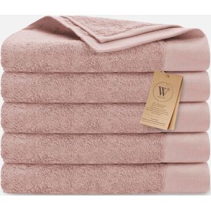 Walra - Remade Cotton - Handdoekset - Poeder Roze - 70x140 cm - Set van 5 stuks