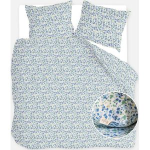 Walra Dekbedovertrek Remade Flower Fairytale Blauw - 200x220 cm -  - Dubbele doorlopende instopstrook - Duurzame keuze