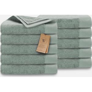 Walra - Remade Cotton - Handdoekset - Jade - 60x110 cm - Set van 10 stuks - 70% Gerecycled Katoen