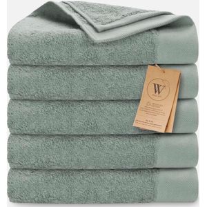 Walra - Remade Cotton - Handdoekset - Jade - 50x100 cm - Set van 5 stuks - 70% Gerecycled Katoen