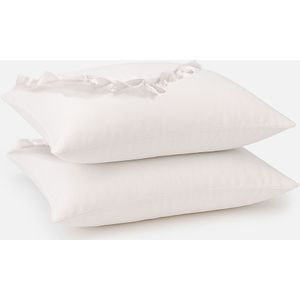 Walra Kussensloop White Ruffle 2x 60x70 cm -  100% duurzaam katoen