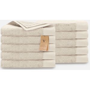 Walra Handdoekset Remade Cotton 70x140 set van 10 stuks - Beige - 70% gerecycled Katoen / 30% Katoen 550 gr/m²