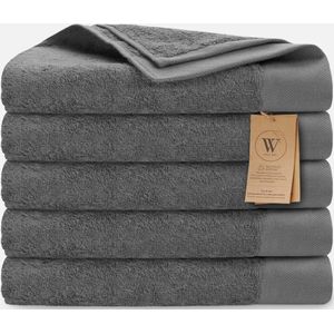 Walra - Remade Cotton - Handdoekset - Grijs - 70x140 cm - Set van 5 stuks
