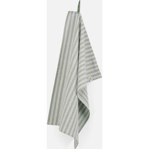 Walra Theedoek Dry with Stripes - 50x70 - 100% Katoen - Legergroen