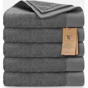 Walra - Remade Cotton - Handdoekset - Grijs - 50x100 cm - Set van 5 stuks