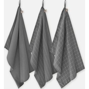 Keukenset Lovely Linen Antraciet 3x 50x70
