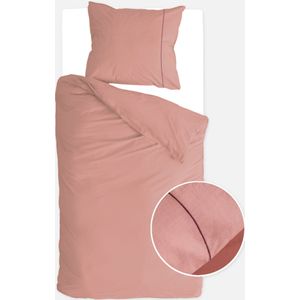 Walra Dekbedovertrek Remade Uni Essence Roze - 140x220 cm - 1-Persoons - Dubbele doorlopende instopstrook - Duurzame keuze