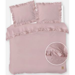 Dindi Home - Candy Clouds - Dekbedovertrek - Poeder Roze - 200x220 - 100% Katoen