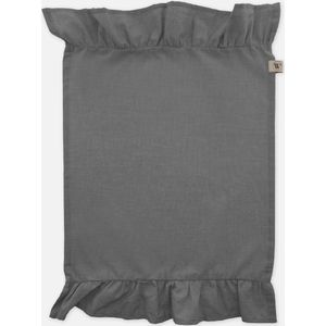Servet Set Lovely Linen Ruffles Antraciet 4x 40x40