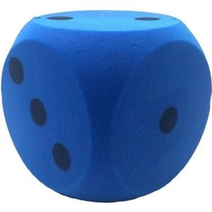 Dobbelsteen D6 15cm Schuimrubber Blauw/Zwart Per Stuk