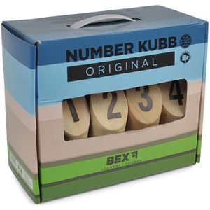 Number Kubb Original Rubber Hout - Het familiespel uit Zweden | Voor buiten | Inclusief draagtas