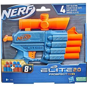 NERF Elite 2.0 Prospect QS-4 Blaster - Schiet snel 4 darts af - Geschikt voor kinderen vanaf 8 jaar