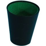 Dobbelbeker van imitatieleer in zwart met groen flanel binnenwerk - Geschikt voor poker - 9 cm