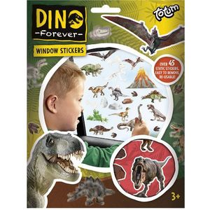 Totum Dino 45 raam stickers niet permanente verplaatsbare stickers dinosaurus voor thuis en op reis