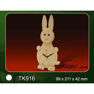Bouwpakket houten klok konijn 916