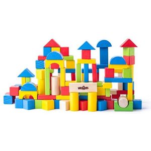 Woody 100 gekleurde blokken in ton 90909