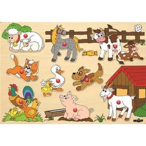 Woody inzet puzzel boerderijdieren 91905