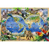 Wooden puzzle Animal Kingdom Map XL 600