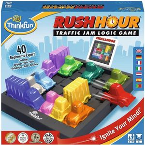 ThinkFun Rush Hour - Spel voor kinderen vanaf 8 jaar - 40 breinbrekers - Ontsnap uit de verkeerschaos!