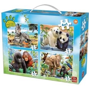 King puzzel animal world 4  in 1 05321