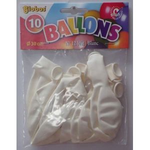 10 Witte ballonnen in zak