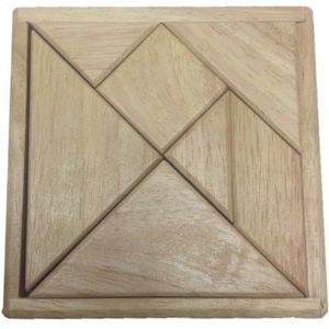 Tangram Rubberwood blank 12cm.+208 V.HOT(Let op! Per Stuk!)