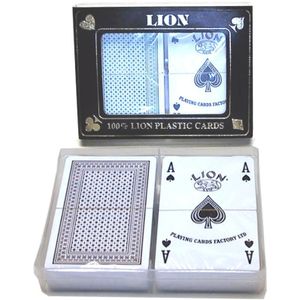 Speelkaarten LION 100 proc.plastic Dubbe
