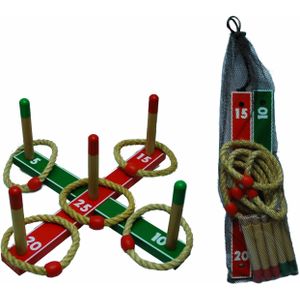 HOT Games Ringwerp-Spel Kruis 42x42cm - Urenlang speelplezier met houten ringwerpspel