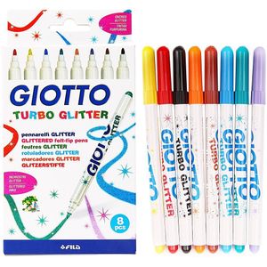 8 giotto turbo glitter viltstift 425800