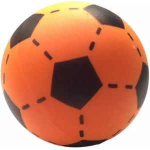 Softbal foam - voetbal print - oranje - zacht - 20 cm