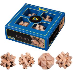 Puzzelset, 4 houten puzzles