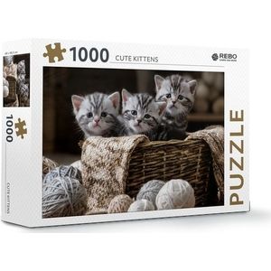 Cute Kittens Puzzel (1000 Stukjes, Dieren)