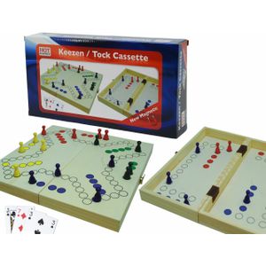 HOT - Keezen Reisspel Cassette | Houten, Magnetisch | Voor 4 en 2 spelers | Gratis verzending vanaf 50 Euro