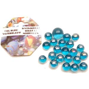 20+1 kristal waterblauw Knikkers (China)