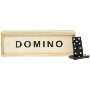 Twisk Domino spel in houten kistje 5214 - Klassiek denkspel voor jong en oud - Leeftijd 3+ - 28 dominostenen - Afmetingen 15x5x3cm