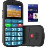 Yarvu ® - Easy - 4g Senioren Mobiele Telefoon + Simkaart Geleverd - Grote Toetsen & Cijfers - Big Button Mobiel - Gsm Ouderen - Gsm - Sos Noodknop - Snelkiestoetsen - Blauw -