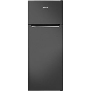AMICA DT374160S koelkast met vriezer (E, 175,57 kWh, 1440 mm hoog, zwart)