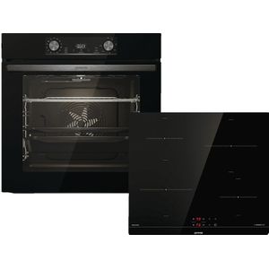 GORENJE Black Inductie Set, inbouw ovenset (met inductie kookplaat, A, 77 liter)