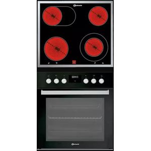 BAUKNECHT HEKO BLACK 700 P inbouw ovenset (met keramische kookplaat, A+, 65 l)