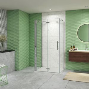 Serie Poppy - Douchecabine Vierkant - 80x80 - Dubbele Vouwdeur - Vrijstaand - Chroom - 6mm Helder Veiligheidsglas - Antikalk