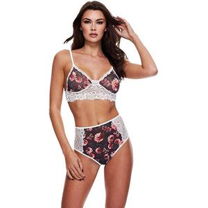 Baci Grey Floral & Lace Lingerie Set 2 Stuks S/M