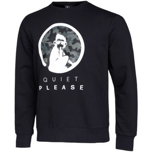 Quiet Please Longline Sweatshirt Herren in schwarz