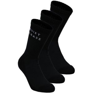 Quiet Please High Performance Long Tennissocken 3er Pack in schwarz, Größe: 43-46