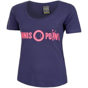 Tennis-Point Basic Cotton T-Shirt Damen in dunkelblau, Größe: L