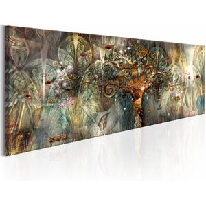 Schilderij - Land van Geluk , multi kleur, 2 maten, Abstracte afbeelding, Premium Print op echt Italiaans canvas, Wanddecoratie