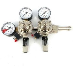 CO2-meter dubbele body 0-6 bar werkdruk 4 bar 2 uitgangen JG