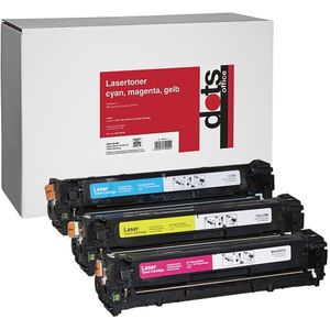 dots Toner kompatibel zu HP 128A (CF371AM), 3er-Set cyan, magenta, gelb