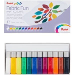 Pentel Arts FFPC1-12 Stoffmalfarbe farbsortiert 12 x 6,0 ml