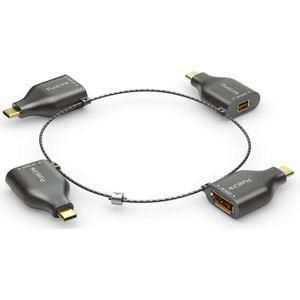 PureLink Adapter Ring Klein - 4x USB-C - USB-C > VGA/HDMI/miniDP/DP, gold plated, schwarz